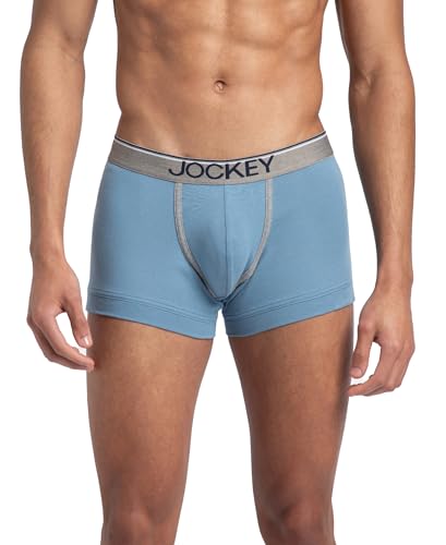 Image of Jockey 8015 Men's Super Combed Cotton Rib Solid Trunk with Ultrasoft Waistband (Pack of 2)