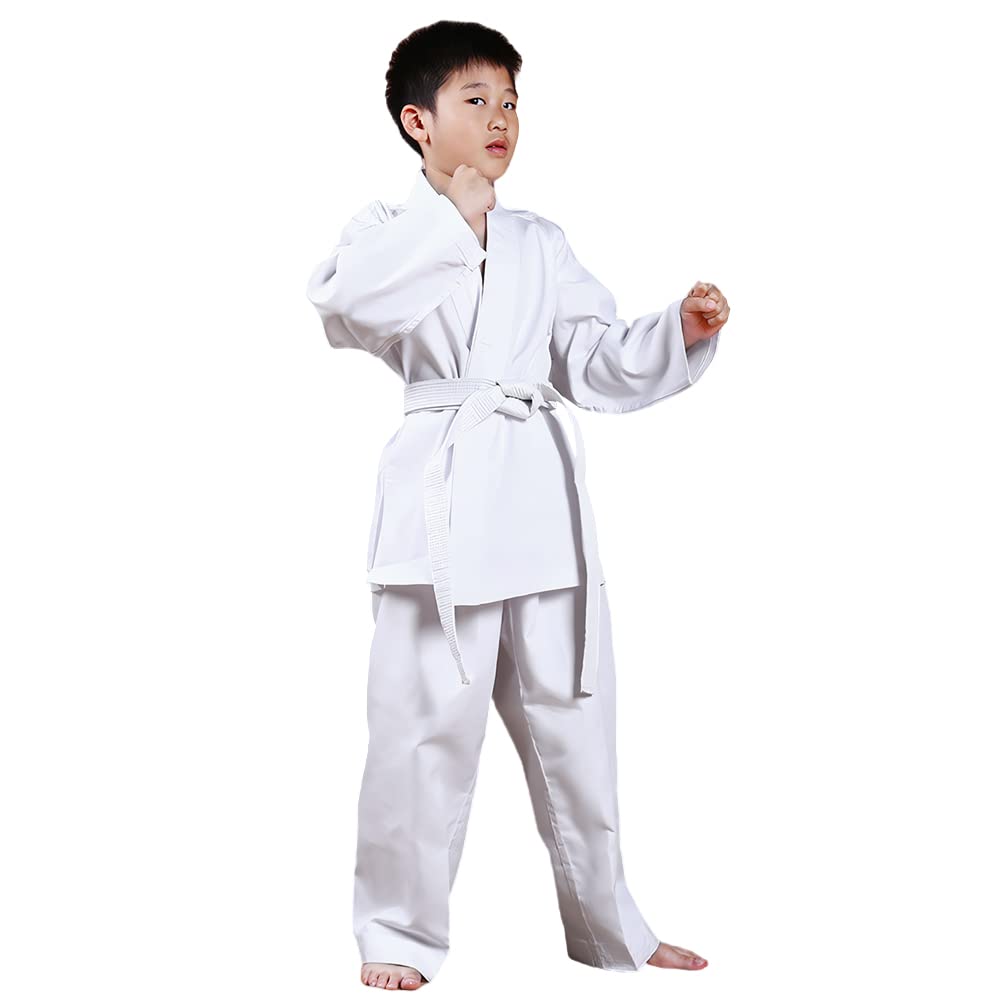 Uniform de Karaté Enfant Garçon à Manches Longues Tenue de Taekwondo Fille Ensemble d'Arts Martiaux Uniform Judo