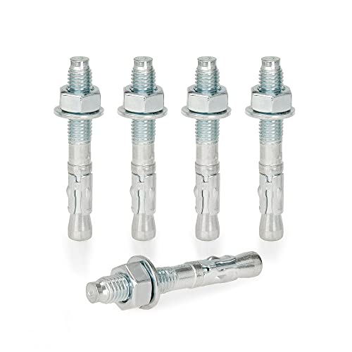KM TRADE Bolzenanker - Schwerlastanker aus verzinktem Stahl mit ETA Zulassung, Option 7 - M12 x 90 mm, fixierbare Dicke: 8 mm - 10 Stück
