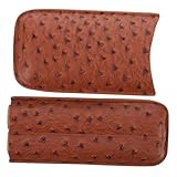 POPETPOP 携帯用シガーホルダー レザー製耐久性ケース 葉巻収納ポーチ 収納に適した適 葉巻保護 携帯便利 乾燥防止棕色オーストリッチ模様