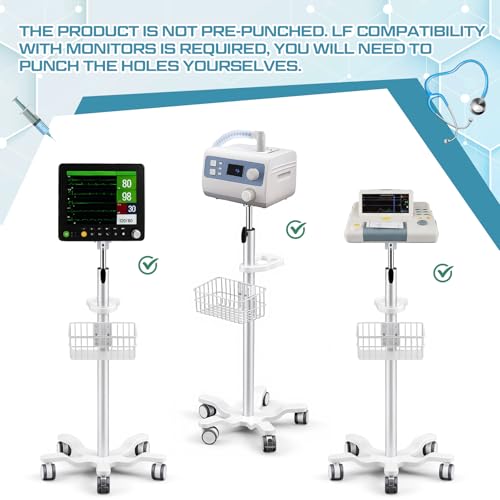 Image of DaisyInner Adjustable Mobile Medical Cart with Wheels, Load up to 33 Lbs, Laptop Rolling Cart with Storage Basket 16.5 inch x 16.7 inch Large Tabletop Medical Trolley Workstation for Hospital, Lab Use(Tray)