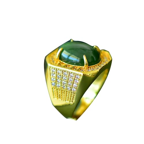 Bague Jaspe Hotan pierre naturelle verte carrée argent S925 plaqué Or femme