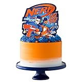 Treasures Gifted (1) Officially Licensed Nerf Cake Topper - Cake Decorations - Birthday Party Supplies - Nerf Party Supplies - Birthday Decorations - 9 inches Tall