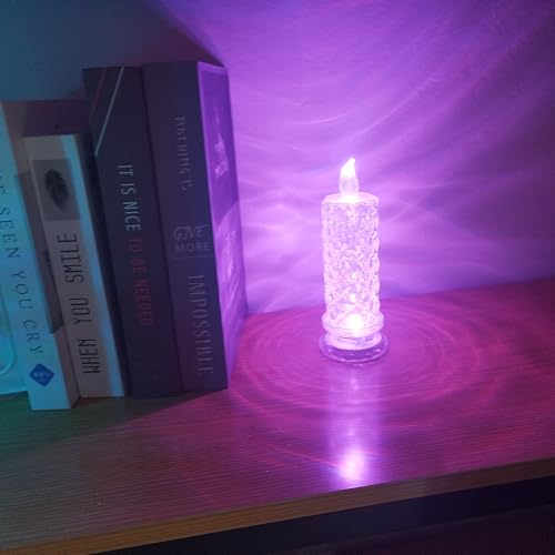 Image of 4pcs Rose Shadow Rechargeable LED Flameless Candles | remote adjustable brightness Touch Control