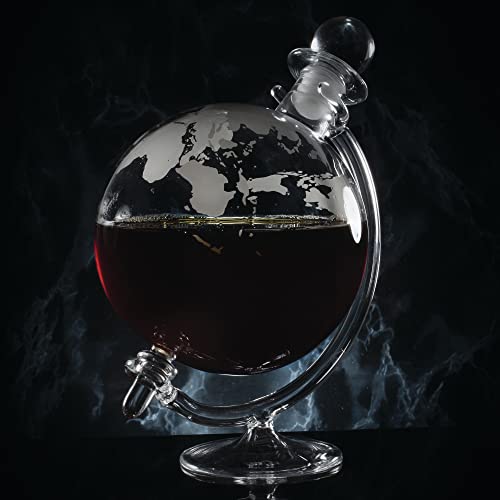 Carafe à décanter globe Bar Originale avec son support en bois