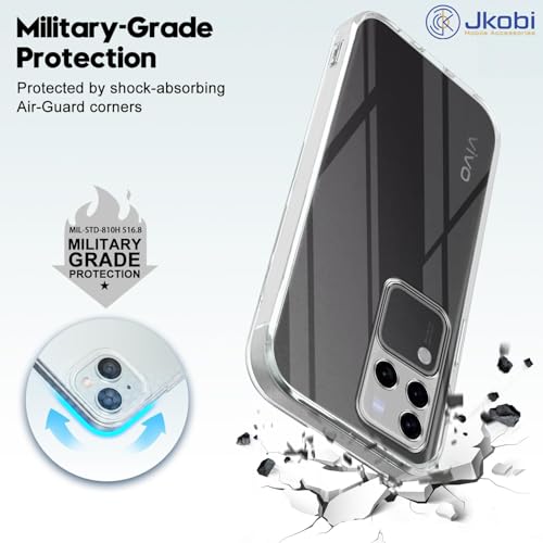 Image of Jkobi Back Cover for Vivo V30 Pro 5G (Silicone Clear Shockproof Case with Camera Protection | Soft and Flexible | Transparent)