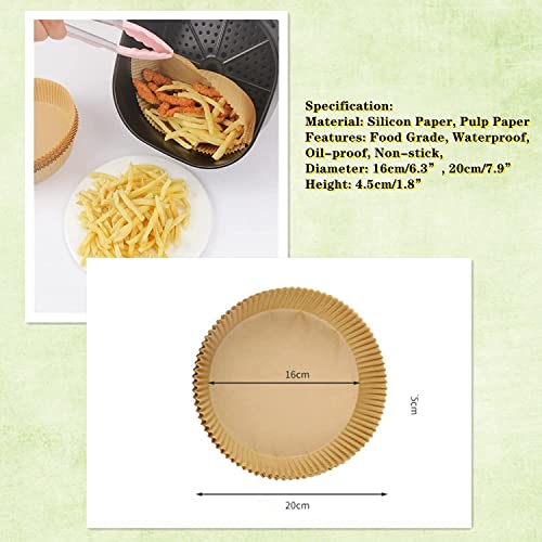 Forro de papel descartável Air Fryer, 50 peças/100 peças antiaderentes descartáveis para fritadeira