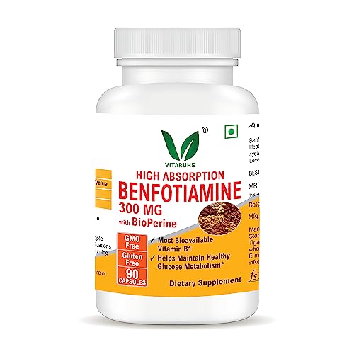 VITARUHE® Benfotiamine 300 Mg With Bioperine, Helps Maintain Bloo...