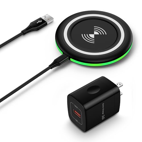 Fast Wireless Charger for Samsung Charging Pad for Galaxy S25 FE Z Fold Flip 7 S25 Ultra S25 Plus S25 S24,15W Android Charging Station Wireless Phone Charger for Android with QC Adapter for iPhone 16e