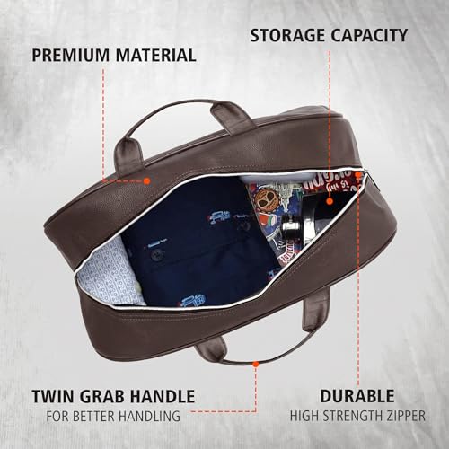 Image of Nautica 20L Compact, Stylish & Comfortable Hand Duffel Bag: Perfect for Travel and Everyday Adventures | for Men and Women | Brown