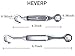 HEVERP 8PCS Stainless Steel M4 Hook and Eye Turnbuckle, Shade Sail Hardware, Light Duty Wire Rope Tension,Antirust,O to C Turnbuckles