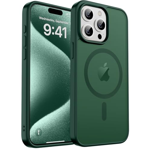zapica Magnetic for iPhone 15 Pro Case, Forest Green