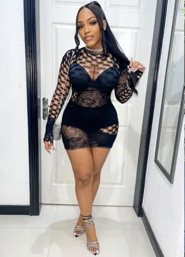 Lysvihart Lingerie sexy feminina, vestido arrastão para dormir, vestido pequeno, saída de praia, Pre