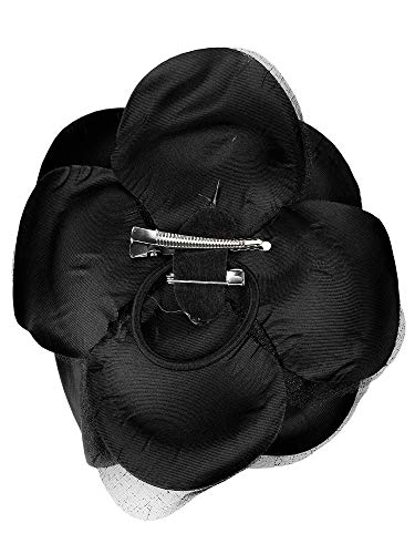 Image of Women's Multifunction Rose Flower Sheer Petal Brooch Pin Hair Tie Clip