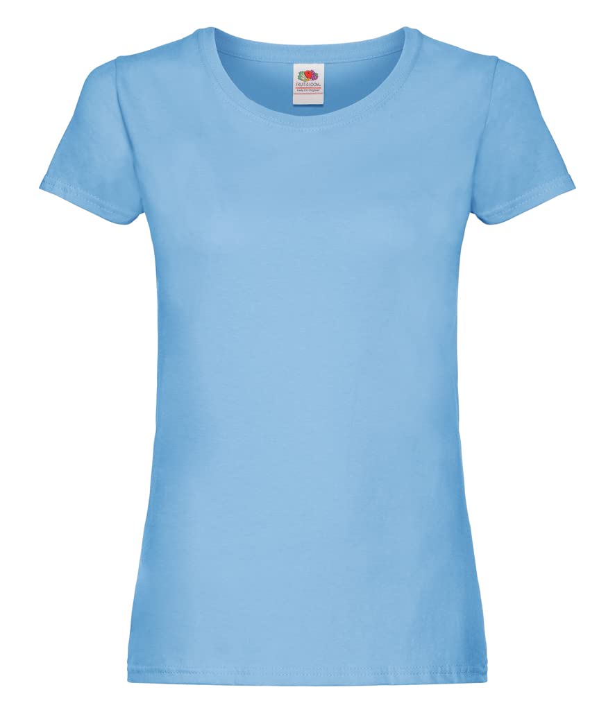 Fruit of the Loom Women's Original T. T-Shirt, Sky, 8 (Manufacturer Size:X-Small)