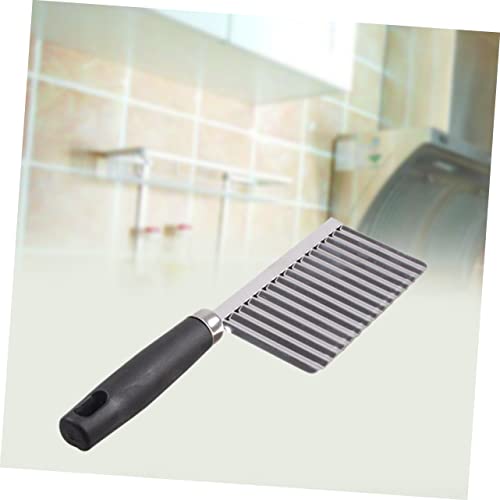 Cortador Ondulado de Papa de Acero Inoxidable Ergonómico con Mango Negro miniatura 4