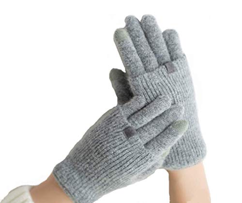 Heartcheng Gants Chauds pour Femme, Gants en Daim Doux et Gants tricotés, Coupe-Vent pour Les activités par Temps Froid Gants de Sport Chauds (Taille Unique) Cover