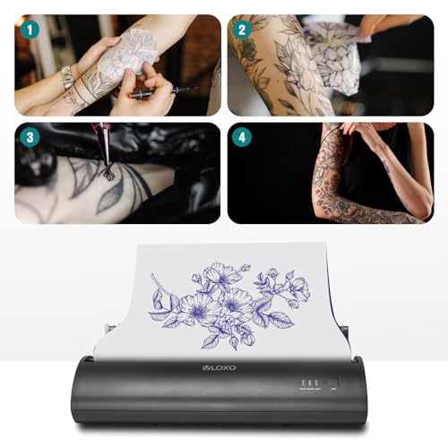 image for VLOXO Thermal Transfer Tattoo Printer, Cordless Portable Tattoo Machin