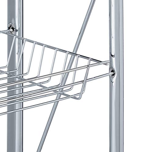 Relaxdays Servierwagen klappbar Weiß – 4 Rollen, Metall, 2 Böden, Korb – Küchenrollwagen – in drei Farben wählbar - 7