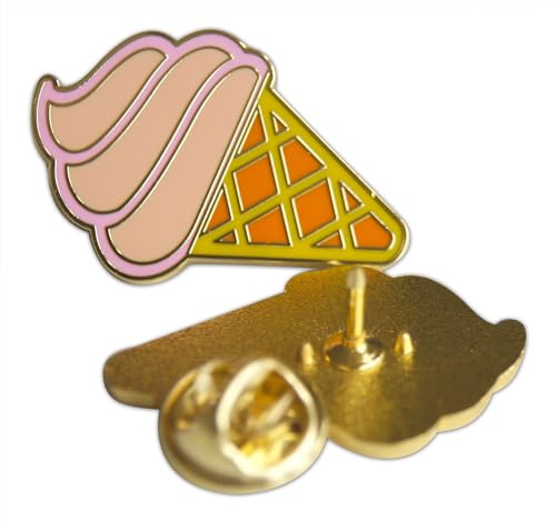 Image of Novel Merk Ice Cream, Pretzel, Pizza & Food Lapel Pin, Hat Pin & Tie Tack Set - with Clutch Back