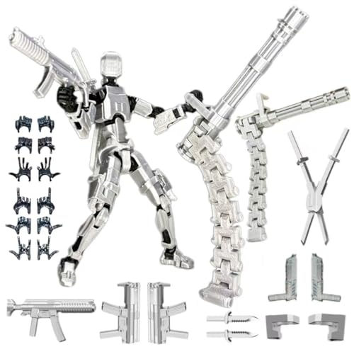 Pthjswj T13 Action Figure Set - (Assembled) 3D Printed Action Figure, Titan 13 Action Figure, Multi-Jointed Movable Dummy 13, Robot Action Figure, Birthday Gifts for Boys, Girls Desktop Decorations