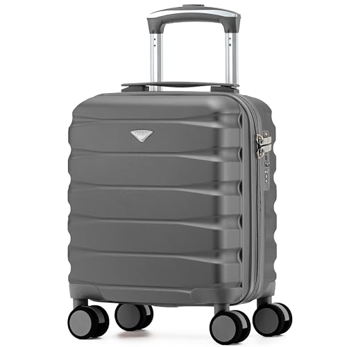 Flight Knight Lightweight Travel Suitcase 40x30x20cm | Hard Shell Carry On Luggage with Aluminum Telescopic Handle, 8 Spinner Wheels & TSA Lock | Approved for easyJet, Vueling & Wizz Air