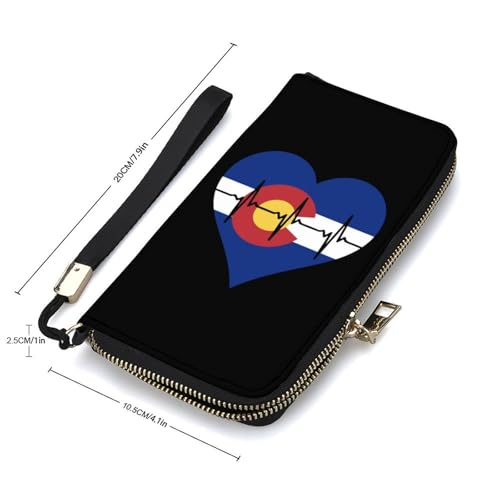 Love Colorado Heartbeat Long Wallet for Women Men Coin Pouch Credit Card Holder Zipper Purses with Wristlet2