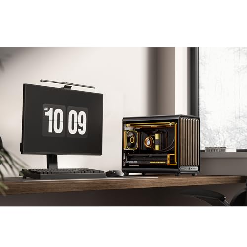 Image of JONSBO D33 Wood Black Micro ATX PC Case,High Airflow MATX case with Tempered Glass Panel,9 Fan Positions,High Compatibility,Supports MATX BTF MB, 435mm GPU /360AIO /172mm Air Cooler,ATX /SFX PSU,Wood