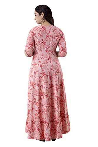 Image of Women Embroidered Anarkali Kurta in Pink