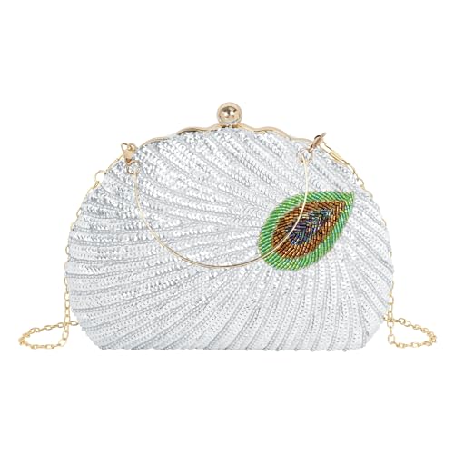 Image of Women Seashell Evening Bag Purse Mermaid Chain Strap Clutch Handbag Shoulder Bag | Seashell