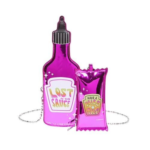 Sac à bandoulière unique rose vif en forme de bouteille pour vos sorties