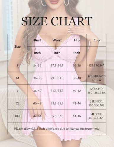Image of Avidlove Womens Nightgown Sexy Lingerie Sleepwear Lace Chemise Modal Babydoll Slip Nighties