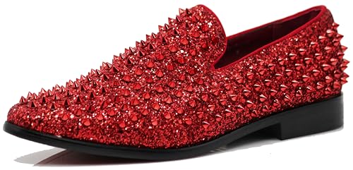 SPK70 Men's Vintage Spike Dress Loafers Slip On Fashion Shoes Classic Tuxedo Dress Shoes2