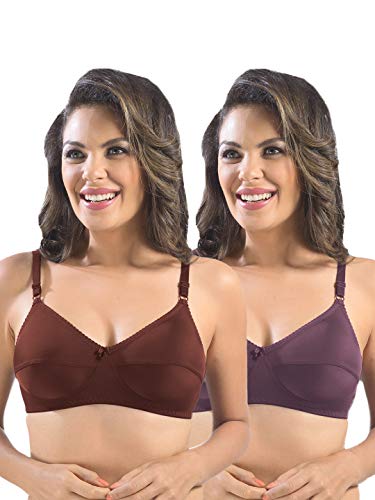 Image of SONARI Womens Cotton Everyday Bra | Non Padded, Wire Free, Comfortable Bra with Seamed Cups | Medium Coverage, Hook and Eye Closure for Everyday Wear | Adjustable Strap for a Customized Fit - Loreal