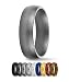 SafeRingz Metallic Silicone Wedding Ring Made in the USA, Platinum 10