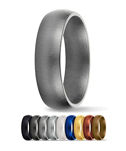 SafeRingz Silicone Wedding Ring, 6mm, Made in the USA, Men or Women, Size 4-13