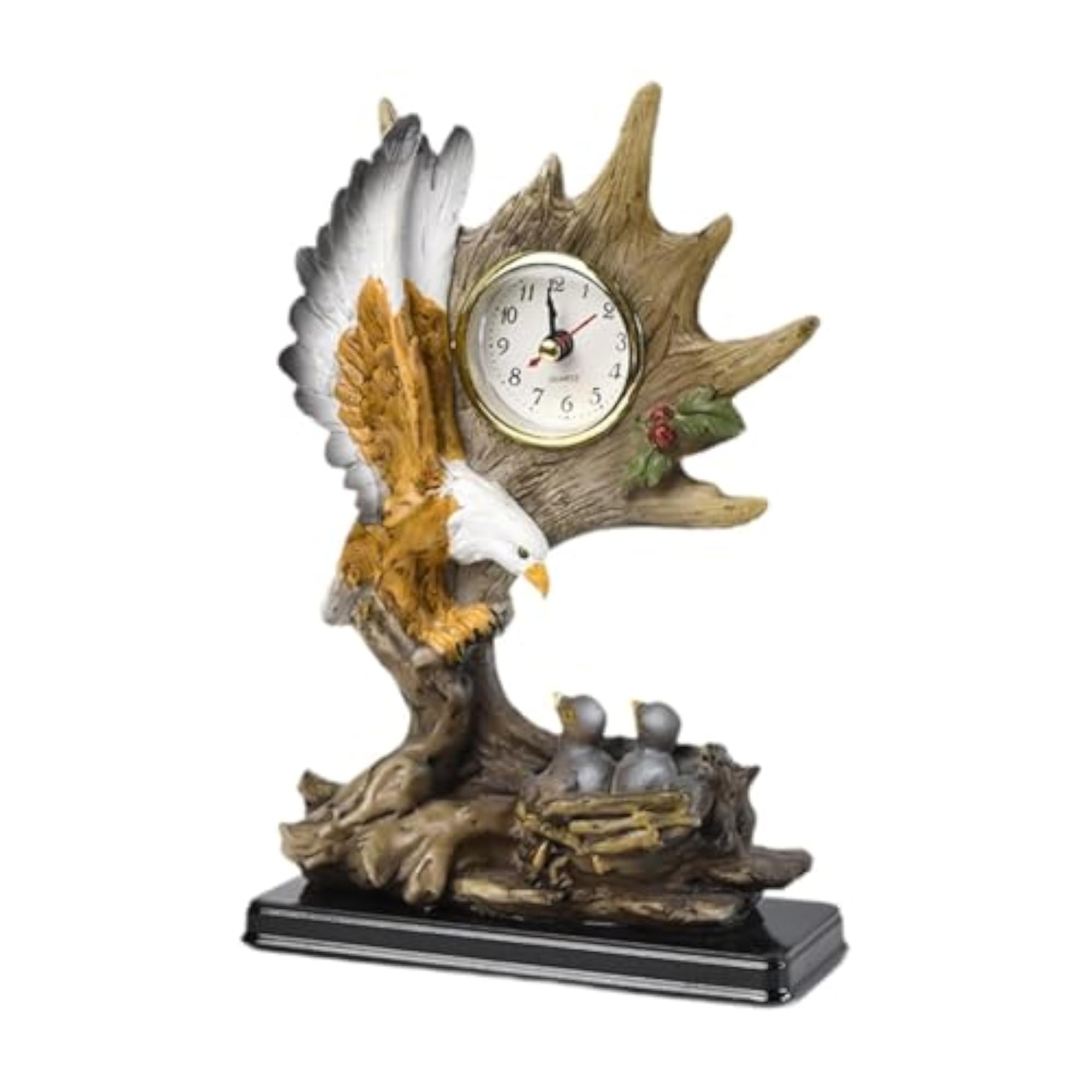 Vintage Table Clock Collection with Cute Eagle Statue