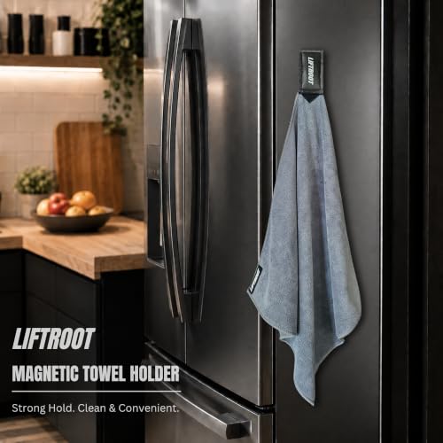 Image of Magnetic Gym Towel with Phone Mount - Microfiber Workout Towel with Strong Magnetic Holder, Attaches to Gym Equipment, Hands-Free Workout Recording, Sweat Absorbent for Men & Women