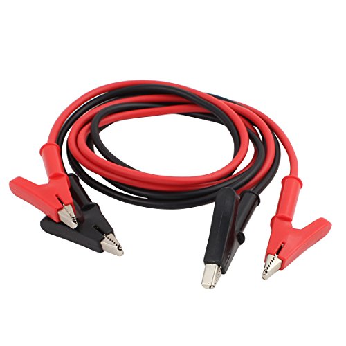 Sourcingmap Pair Double-Ended Alligator Clip Cable Jumper Wire Test Leads 1.02m, Black, Red