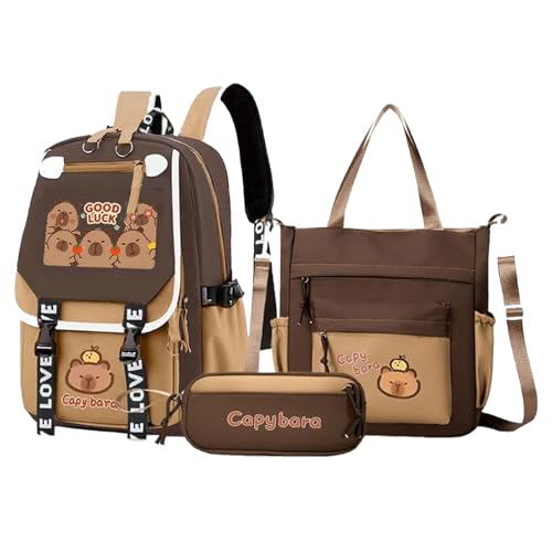 Sac à dos d'école pour filles grand volume avec rangement stylos et bouteilles