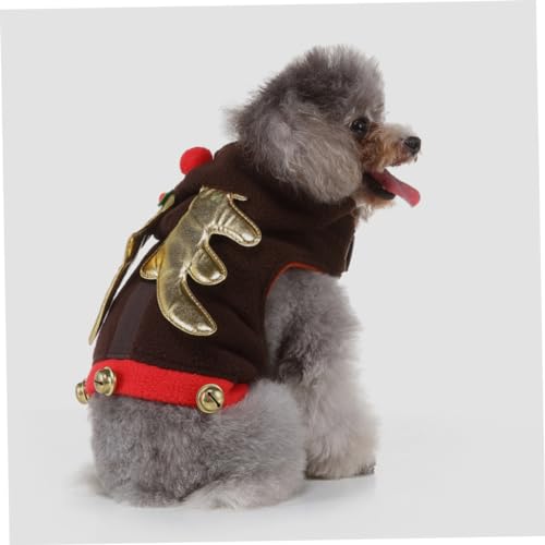 Disfraz navideño para perros con cuernos, talla 51 cm miniatura 3