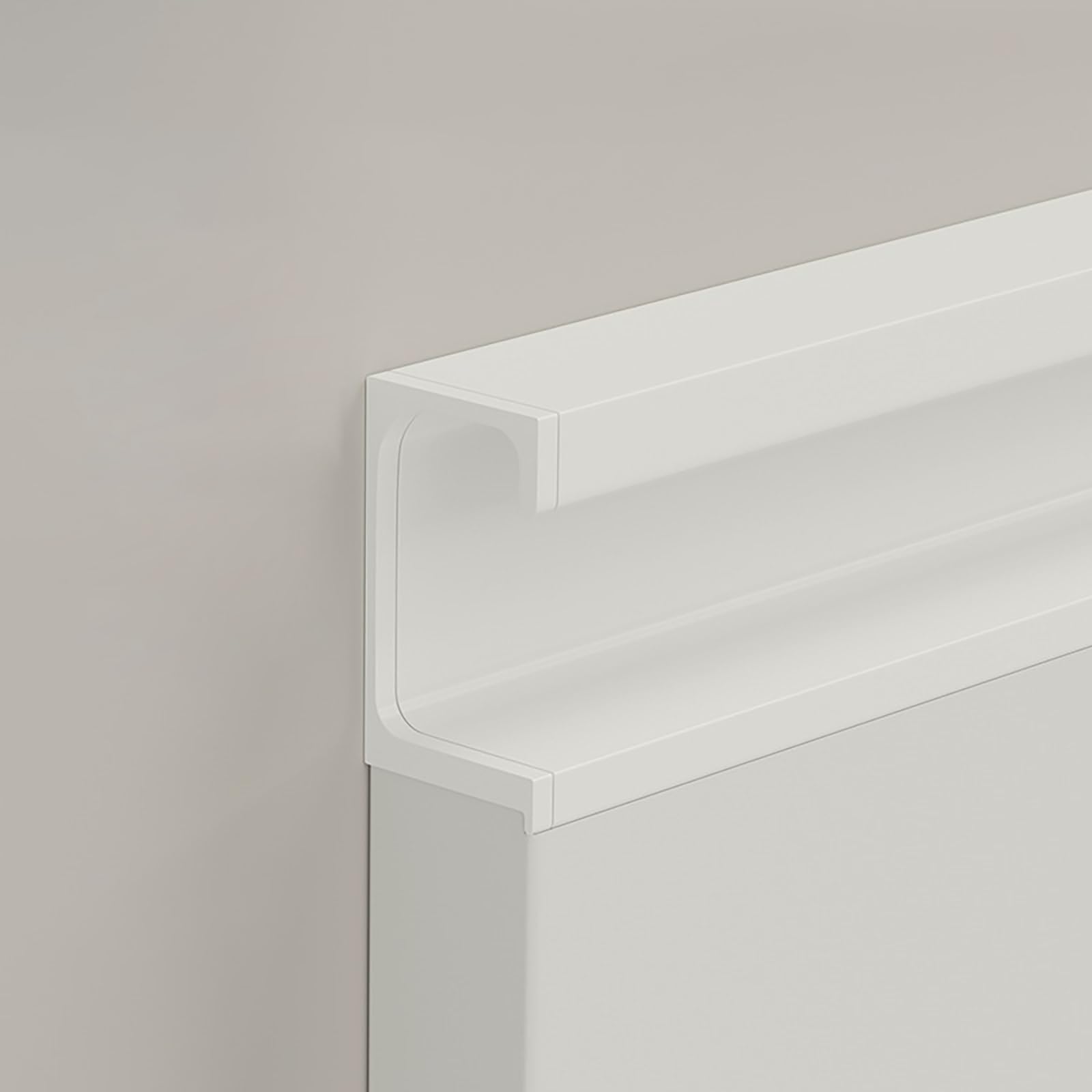 Schubladenknäufe, Aluminiumlegierung, bündiger Schrankgriff, 4 Stück, Küchentürgriffe, Küchentürknauf, rostfrei, einfach zu installieren, ideal für DIY-Küchen- und Heimprojekte (Weiß, L: 80 cm