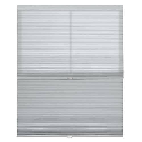BlindsAvenue Cordless Day/Night Cellular Honeycomb Shade, 9/16" Single Cell, Gray Sheen, Size: 48" W x 72" H