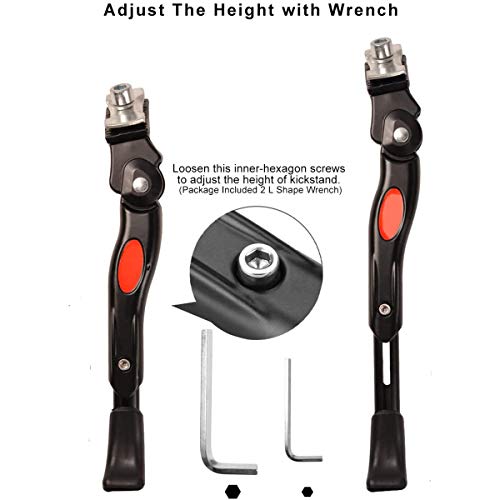 Kickstand For 16 18 20 Inch Kids Bicycle Center Mount Adjustable Aluminum Alloy Bicycle Kickstand Adult Kick Stands For 16-20 Inch Mountain Bike/Road Bicycles #TOP5