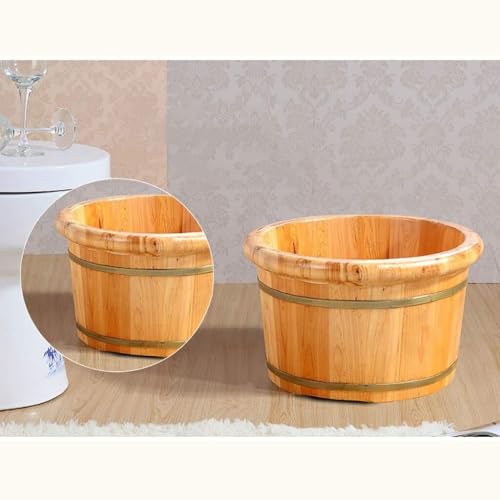 Tina de baño para pies de ciprés hecha a mano miniatura 5