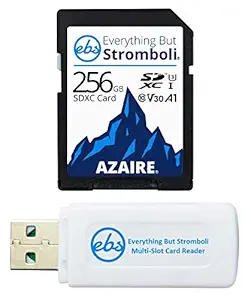 Everything But Stromboli 256GB SD Card for Nikon Camera Works with Nikon Z50, Z5 Mirrorless, D780 Digital DSLR (Azaire Class 10) UHS Speed Class 3, U3, V30 Bundle with (1) SDXC Memory Card Reader