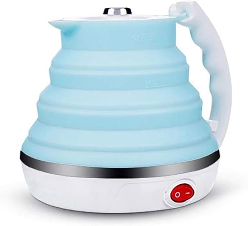 Hervidor eléctrico plegable de silicona de grado alimenticio mejorado, protección para hervir en seco, portátil con doble voltaje y potencia