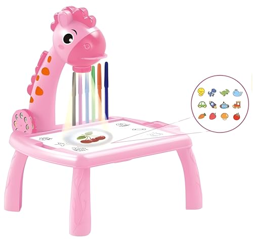 Image of Cable World Drawing Projector for Kids, Art and Crafts, Drawing Board with 12 Color Pens, Kids Drawing Projector Table - Trace and Draw Art Sketcher Desk with Pattern Slides, Markers and Blank Book