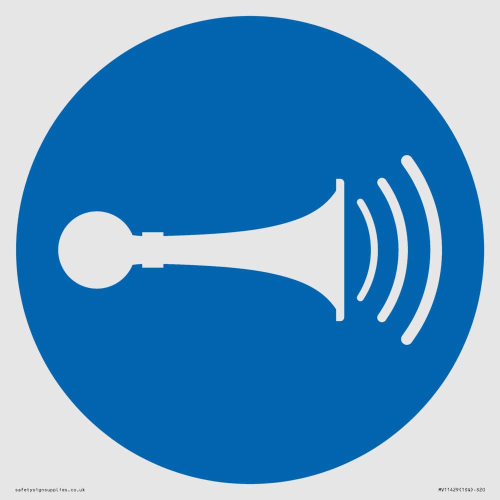 Mandatory: Sound horn Sign - 200x200mm - S20