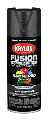 Image of Krylon Fusion All-In-One Adhesive Hammered Finish Spray Paint for Indoor /Outdoor Use, 12 oz, Black